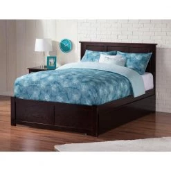 Madison Full Platform Bed with Flat Panel Foot Board and Twin-Size Urban Trundle Bed in Espresso by AFI -Outlet AFI Store espresso afi platform beds ar8632011 4f 1000