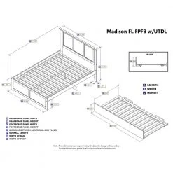 Madison Full Platform Bed with Flat Panel Foot Board and Twin-Size Urban Trundle Bed in Espresso by AFI -Outlet AFI Store espresso afi platform beds ar8632011 c3 1000