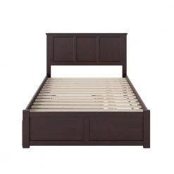 Madison Full Platform Bed with Flat Panel Foot Board and Twin-Size Urban Trundle Bed in Espresso by AFI -Outlet AFI Store espresso afi platform beds ar8632011 e1 1000