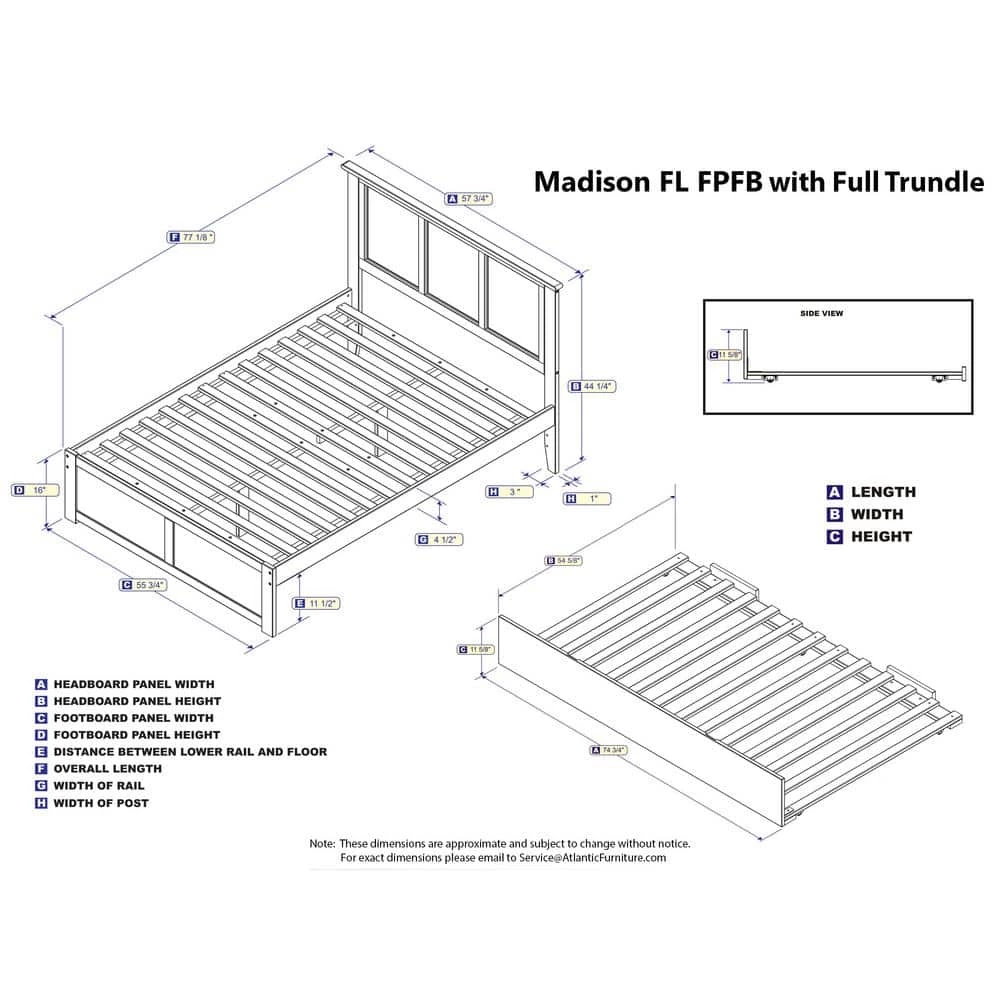 Madison Espresso Full Platform Bed with Flat Panel Foot Board and Full Urban Trundle Bed by AFI 4 Madison Espresso Full Platform Bed with Flat Panel Foot Board and Full Urban Trundle Bed by AFI - Image 2