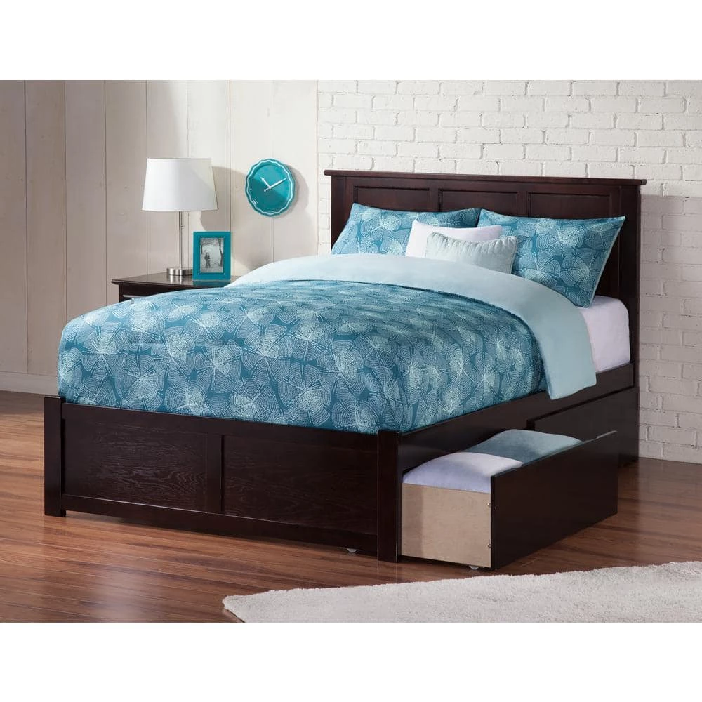 Madison Full Platform Bed with Flat Panel Foot Board and 2-Urban Bed Drawers in Espresso by AFI 4 Madison Full Platform Bed with Flat Panel Foot Board and 2-Urban Bed Drawers in Espresso by AFI - Image 2