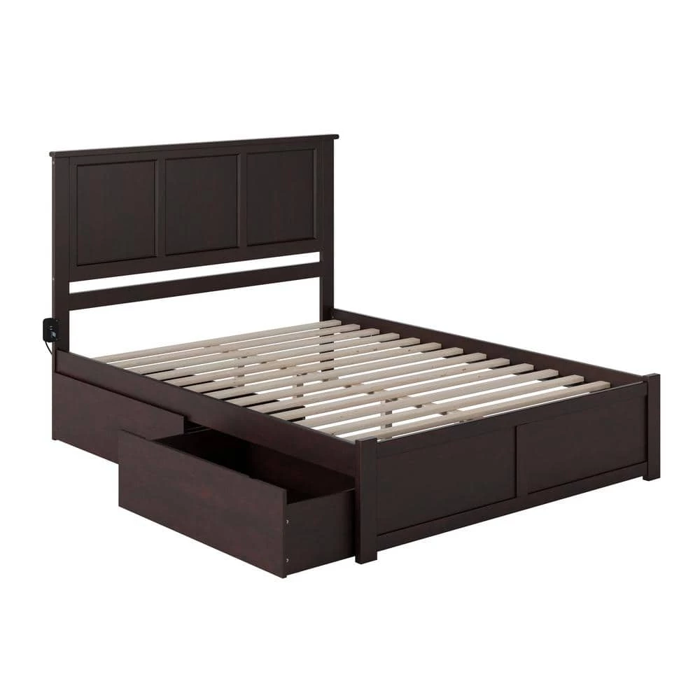Madison Queen Platform Bed with Flat Panel Foot Board and 2-Urban Bed Drawers in Espresso by AFI 6 Madison Queen Platform Bed with Flat Panel Foot Board and 2-Urban Bed Drawers in Espresso by AFI - Image 4