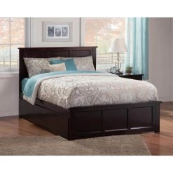 Madison Queen Platform Bed with Matching Foot Board with 2-Urban Bed Drawers in Espresso by AFI