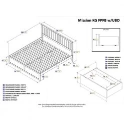Mission Espresso King Platform Bed with Flat Panel Foot Board and 2-Urban Bed Drawers by AFI -Outlet AFI Store espresso afi platform beds ar8752111 4f 1000