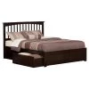 Mission Espresso King Platform Bed with Flat Panel Foot Board and 2-Urban Bed Drawers by AFI -Outlet AFI Store espresso afi platform beds ar8752111 64 1000