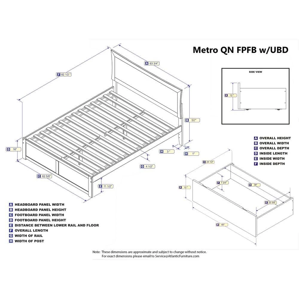 Metro Espresso Queen Platform Platform Bed with Flat Panel Foot Board and 2-Urban Bed Drawers by AFI 4 Metro Espresso Queen Platform Platform Bed with Flat Panel Foot Board and 2-Urban Bed Drawers by AFI - Image 2