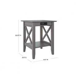 24 in. Rectangular Gray Laptop Desk with Solid Wood Material by AFI -Outlet AFI Store gray afi laptop desks ah10259 40 1000