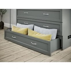 Deerfield Murphy Bed Chest Full Atlantic Gray with Charger by AFI -Outlet AFI Store gray afi murphy beds ac583149 44 1000