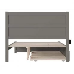 NoHo Grey Queen Bed with Footboard and Twin Extra Long Trundle by AFI -Outlet AFI Store gray afi platform beds ag9161149 1f 1000