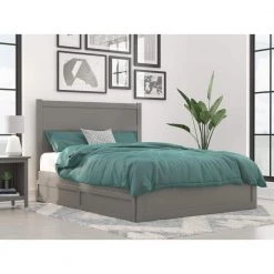 NoHo Grey Queen Bed with Footboard and Twin Extra Long Trundle by AFI -Outlet AFI Store gray afi platform beds ag9161149 31 1000