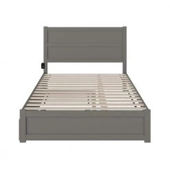 NoHo Grey Queen Bed with Footboard and Twin Extra Long Trundle by AFI -Outlet AFI Store gray afi platform beds ag9161149 44 1000