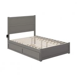 NoHo Grey Full Bed with Footboard and Twin Trundle by AFI -Outlet AFI Store gray afi platform beds ag9161239 c3 1000