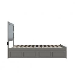 NoHo Grey Full Bed with Footboard and 2-Drawers by AFI -Outlet AFI Store gray afi platform beds ag9163339 4f 1000