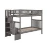 Woodland Staircase Bunk Bed Twin over Twin in Grey by AFI -Outlet AFI Store grey afi bunk beds ab56609 64 1000