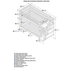 Woodland Staircase Bunk Bed Twin over Twin in Grey by AFI -Outlet AFI Store grey afi bunk beds ab56609 c3 1000