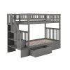 Woodland Staircase Bunk Bed Twin over Twin with 2 Urban Bed Drawers in Grey by AFI -Outlet AFI Store grey afi bunk beds ab56649 64 1000