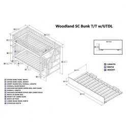Woodland Staircase Bunk Bed Twin over Twin with Twin Size Urban Trundle Bed in Grey by AFI -Outlet AFI Store grey afi bunk beds ab56659 4f 1000