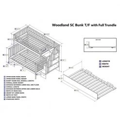Woodland Staircase Bunk Bed Grey Twin over Full with Full Urban Trundle Bed by AFI -Outlet AFI Store grey afi bunk beds ab56779 4f 1000