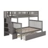 Woodland Staircase Bunk Bed Grey Twin over Full with Full Urban Trundle Bed by AFI -Outlet AFI Store grey afi bunk beds ab56779 64 1000