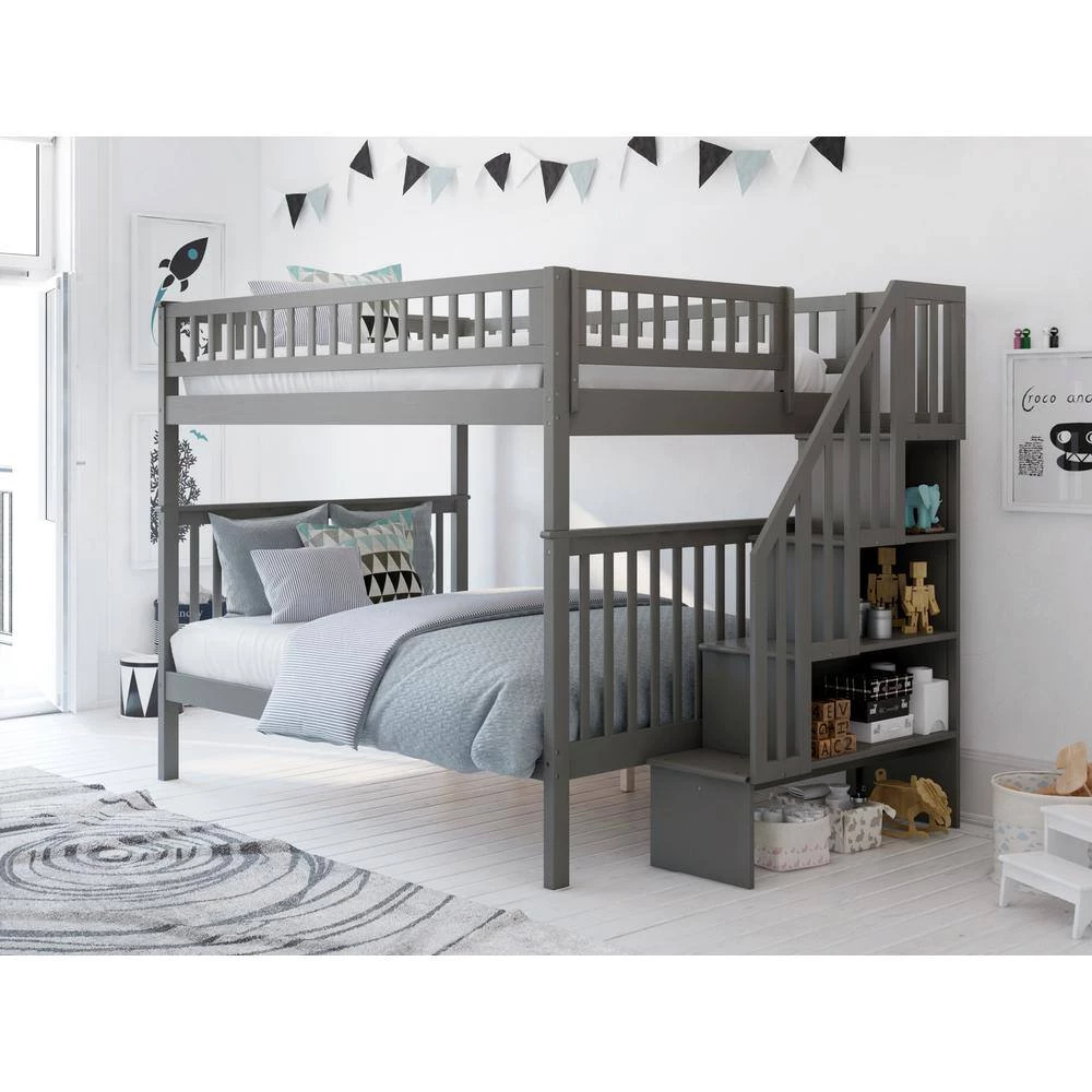 Woodland Staircase Bunk Bed Full over Full in Grey by AFI 7 Woodland Staircase Bunk Bed Full over Full in Grey by AFI - Image 5
