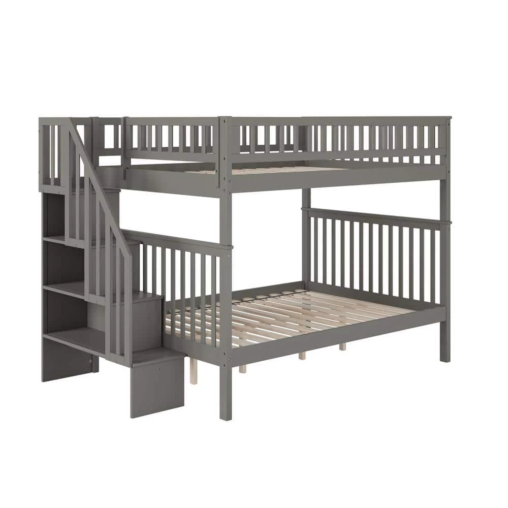 Woodland Staircase Bunk Bed Full over Full in Grey by AFI 3 Woodland Staircase Bunk Bed Full over Full in Grey by AFI