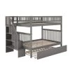 Woodland Staircase Bunk Bed Grey Full over Full with Full Urban Trundle Bed by AFI