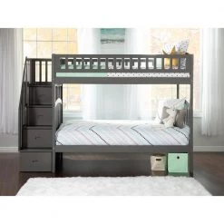 Westbrook Grey Twin Over Twin Staircase Bunk by AFI -Outlet AFI Store grey afi bunk beds ab65609 31 1000