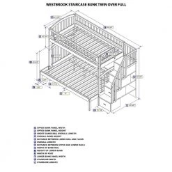 Westbrook Grey Twin Over Full Staircase Bunk by AFI -Outlet AFI Store grey afi bunk beds ab65709 76 1000