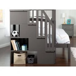 Westbrook Staircase Bunk Twin over Full with Full Size Urban Trundle Bed in Grey by AFI -Outlet AFI Store grey afi bunk beds ab65779 1f 1000