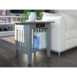 Mission Grey End Table with Charger by AFI -Outlet AFI Store grey afi end side tables ah14219 31 1000