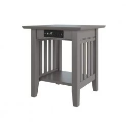 Mission Grey End Table with Charger by AFI