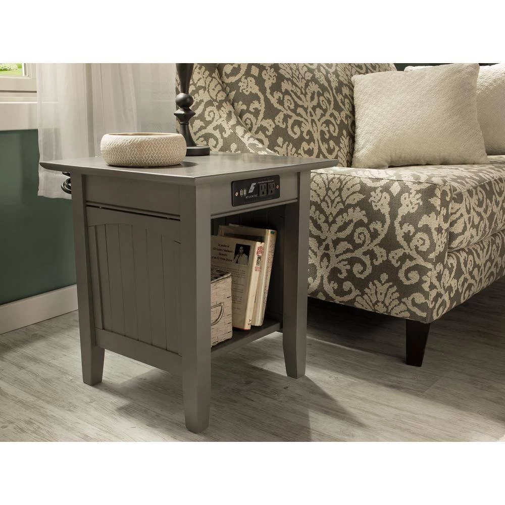 Nantucket Grey End Table with Charger by AFI 7 Nantucket Grey End Table with Charger by AFI - Image 5
