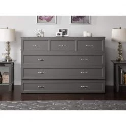 Deerfield Murphy Bed Chest Queen Atlantic Grey with Charging Station by AFI -Outlet AFI Store grey afi murphy beds ac584149 1f 1000