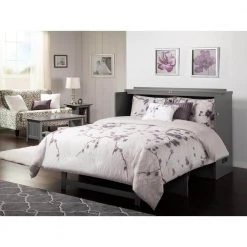 Deerfield Murphy Bed Chest Queen Atlantic Grey with Charging Station by AFI -Outlet AFI Store grey afi murphy beds ac584149 31 1000