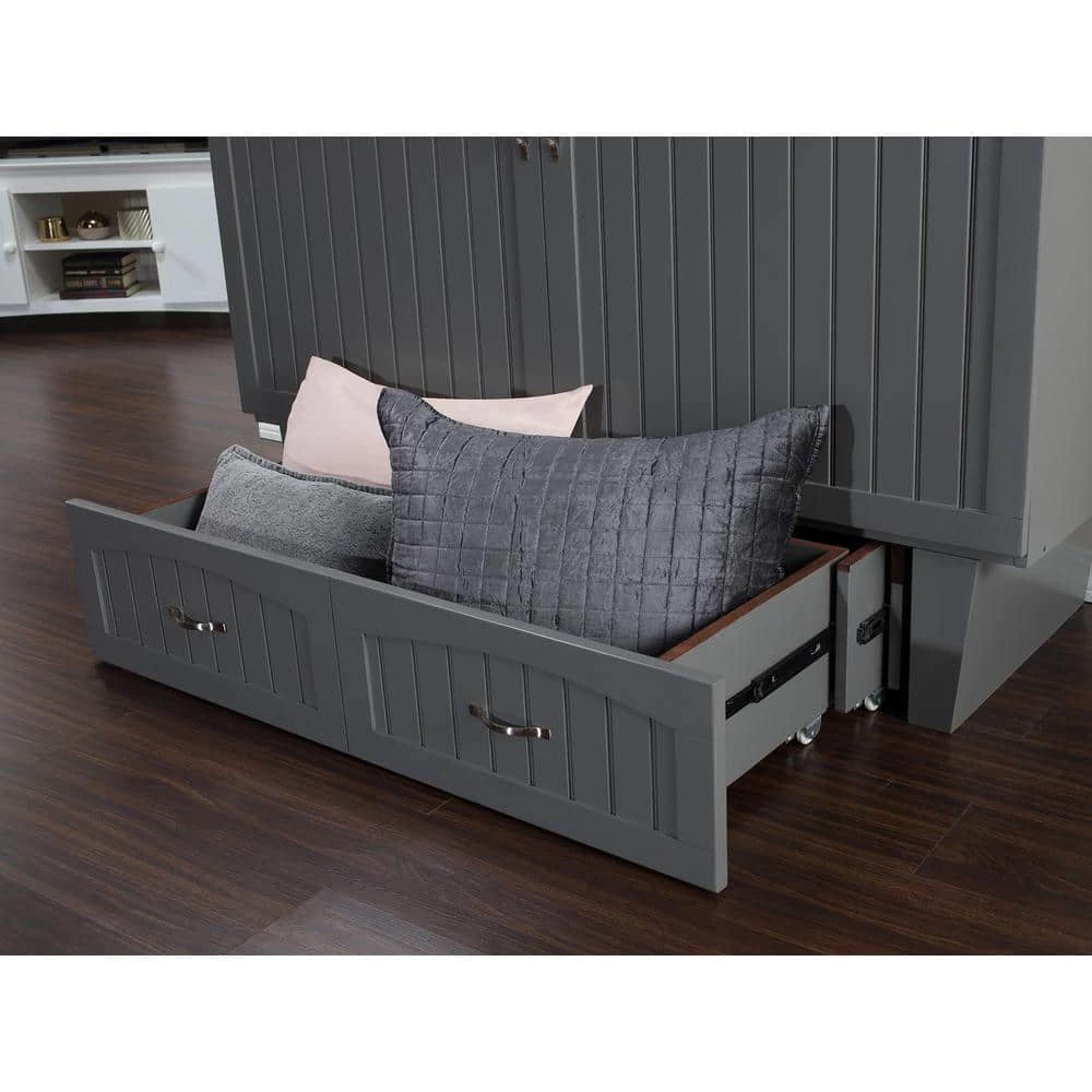Nantucket Murphy Bed Chest Queen Grey with Charging Station and Cool Soft Mattress by AFI 9 Nantucket Murphy Bed Chest Queen Grey with Charging Station and Cool Soft Mattress by AFI - Image 7