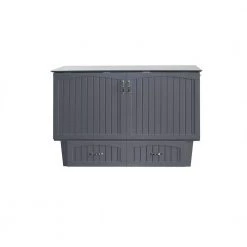 Nantucket Murphy Bed Chest Queen Grey with Charging Station and Cool Soft Mattress by AFI