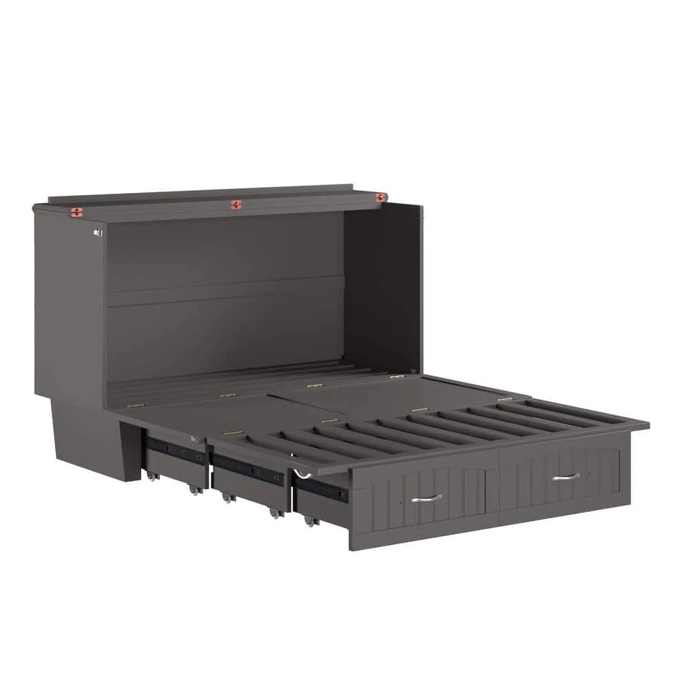 Nantucket Murphy Bed Chest Queen Grey with Charging Station and Cool Soft Mattress by AFI 13 Nantucket Murphy Bed Chest Queen Grey with Charging Station and Cool Soft Mattress by AFI - Image 11