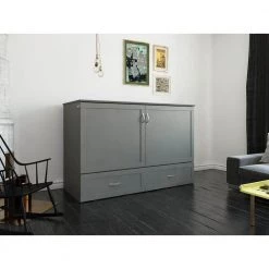 Hamilton Murphy Bed Chest Queen Grey with Charging Station by AFI -Outlet AFI Store grey afi murphy beds ac624149 a0 1000