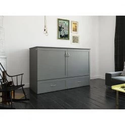 Hamilton Murphy Bed Chest Queen Grey with Charging Station by AFI -Outlet AFI Store grey afi murphy beds ac624149 c3 1000