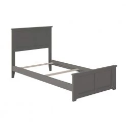 Madison Twin XL Traditional Bed with Matching Foot Board in Grey by AFI