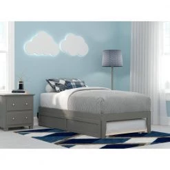Colorado Grey Twin Bed with USB Turbo Charger and Twin Trundle by AFI -Outlet AFI Store grey afi platform beds ag8011229 31 1000