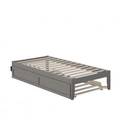 Colorado Grey Twin Bed with USB Turbo Charger and Twin Trundle by AFI -Outlet AFI Store grey afi platform beds ag8011229 40 1000