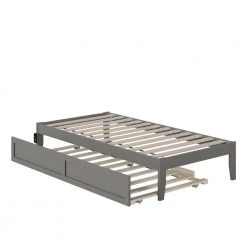 Colorado Grey Twin Bed with USB Turbo Charger and Twin Trundle by AFI -Outlet AFI Store grey afi platform beds ag8011229 a0 1000