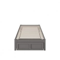 Colorado Twin Extra Long Bed with Foot Drawer and USB Turbo Charger in Grey by AFI -Outlet AFI Store grey afi platform beds ag8012419 c3 1000