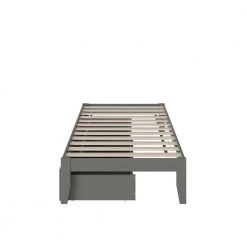 Colorado Twin Bed with USB Turbo Charger and 2-Drawers in Grey by AFI -Outlet AFI Store grey afi platform beds ag8013329 4f 1000