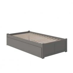 Concord Twin Extra Long Bed with Footboard and Twin Extra Long Trundle in Grey by AFI -Outlet AFI Store grey afi platform beds ar8012049 4f 1000