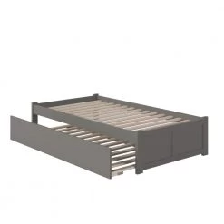 Concord Twin Extra Long Bed with Footboard and Twin Extra Long Trundle in Grey by AFI