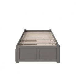 Concord Twin XL Platform Bed with Flat Panel Foot Board and 2-Urban Bed Drawers in Grey by AFI -Outlet AFI Store grey afi platform beds ar8012119 1f 1000