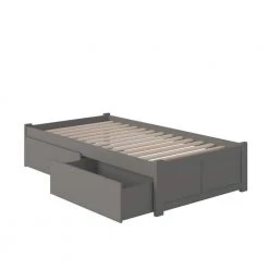 Concord Twin XL Platform Bed with Flat Panel Foot Board and 2-Urban Bed Drawers in Grey by AFI -Outlet AFI Store grey afi platform beds ar8012119 40 1000