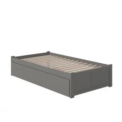Concord Twin Platform Bed with Flat Panel Foot Board and Twin Size Urban Trundle Bed in Grey by AFI -Outlet AFI Store grey afi platform beds ar8022019 c3 1000